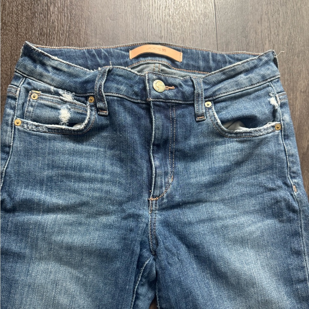 Joe's Jeans Dark Blue Skinny Jeans distressed ankle size 27